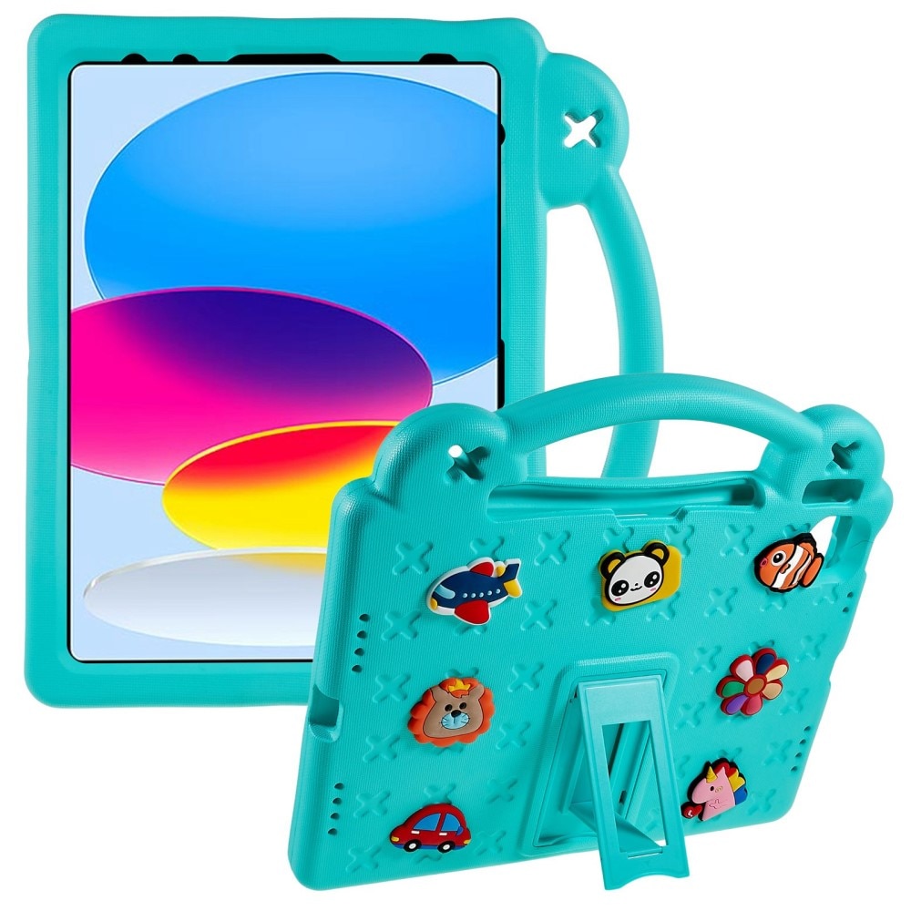 Iskunkestävä EVA kuori Kickstand iPad 10.9 10th Gen (2022) turkoosi