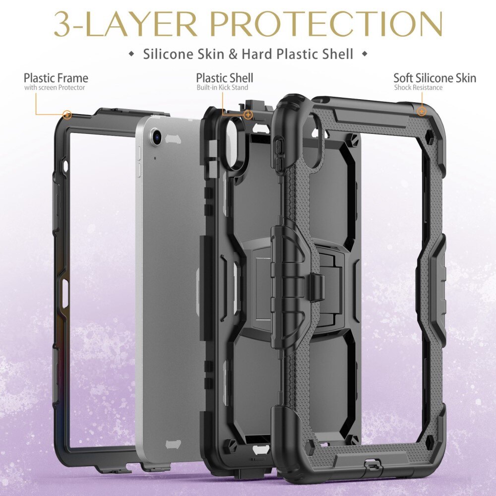 Full Cover Rugged Kickstand Case iPad 10.9 10th Gen (2022) musta