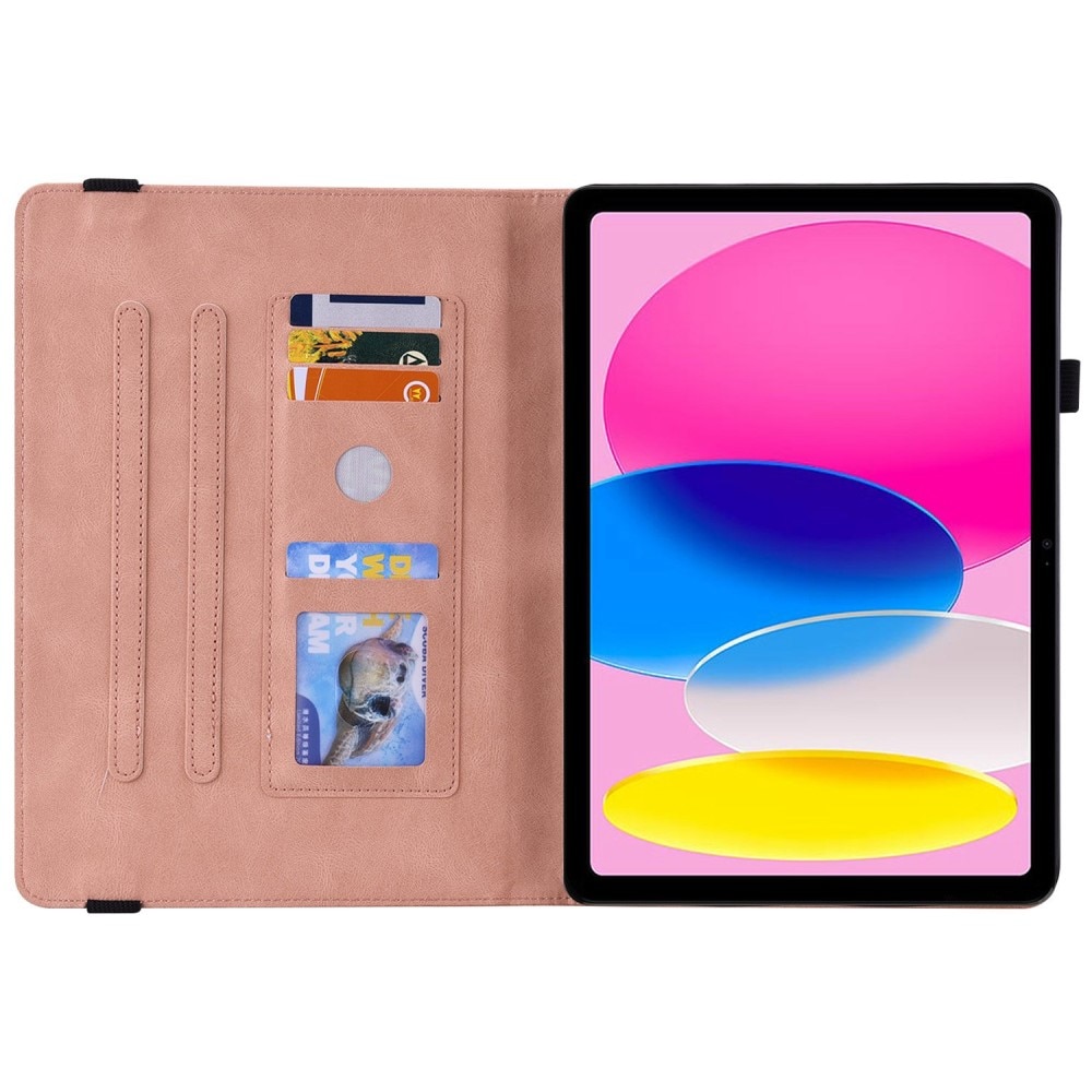 Nahkakotelo Perhonen iPad 10.9 10th Gen (2022) vaaleanpunainen