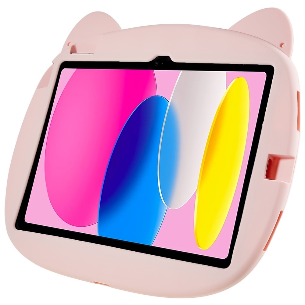 iPad 10.9 10th Gen (2022) Silikonikotelo sika vaaleanpunainen