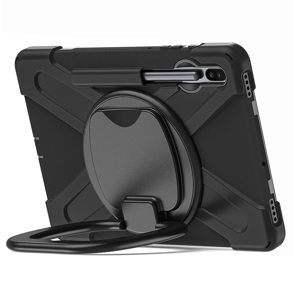 Kickstand Hybrid Case olkahihnalla Samsung Galaxy Tab S6 10.5 musta
