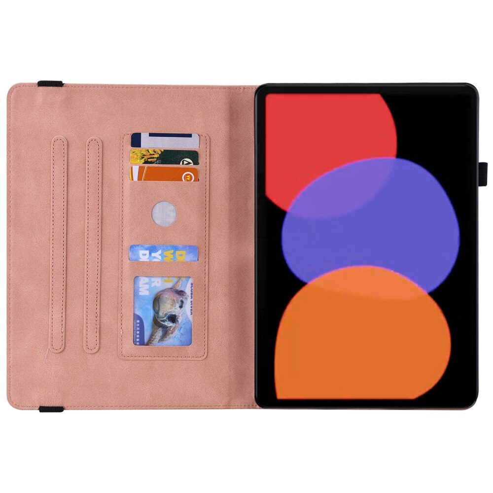 Nahkakotelo Perhonen Xiaomi Pad 6 Vaaleanpunainen