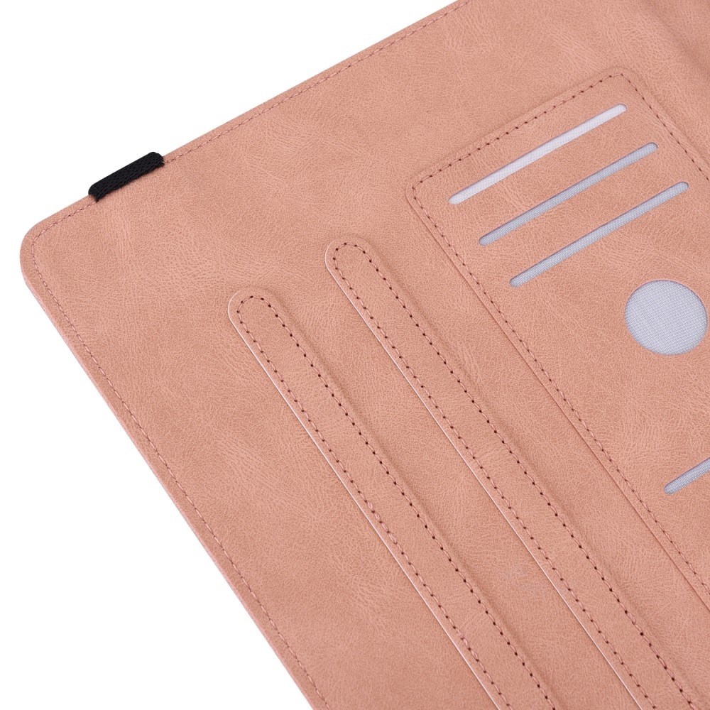Nahkakotelo Perhonen Xiaomi Pad 6 vaaleanpunainen