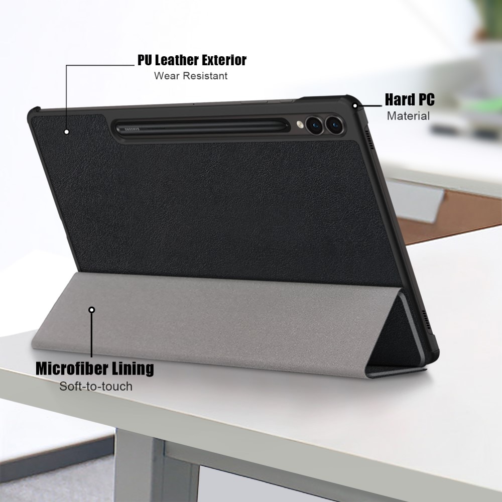 Samsung Galaxy Tab S9 Plus Kotelo Tri-fold musta