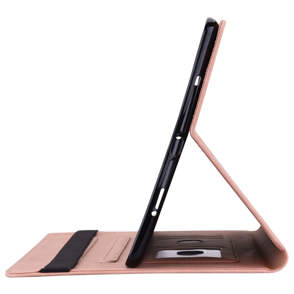 Nahkakotelo Perhonen Samsung Galaxy Tab S9 FE vaaleanpunainen