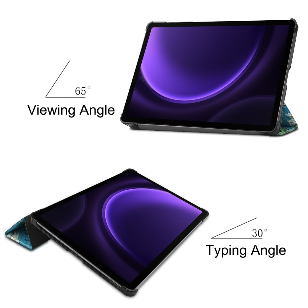 Kotelo Tri-fold Samsung Galaxy Tab S9 FE Plus - kirsikankukkia