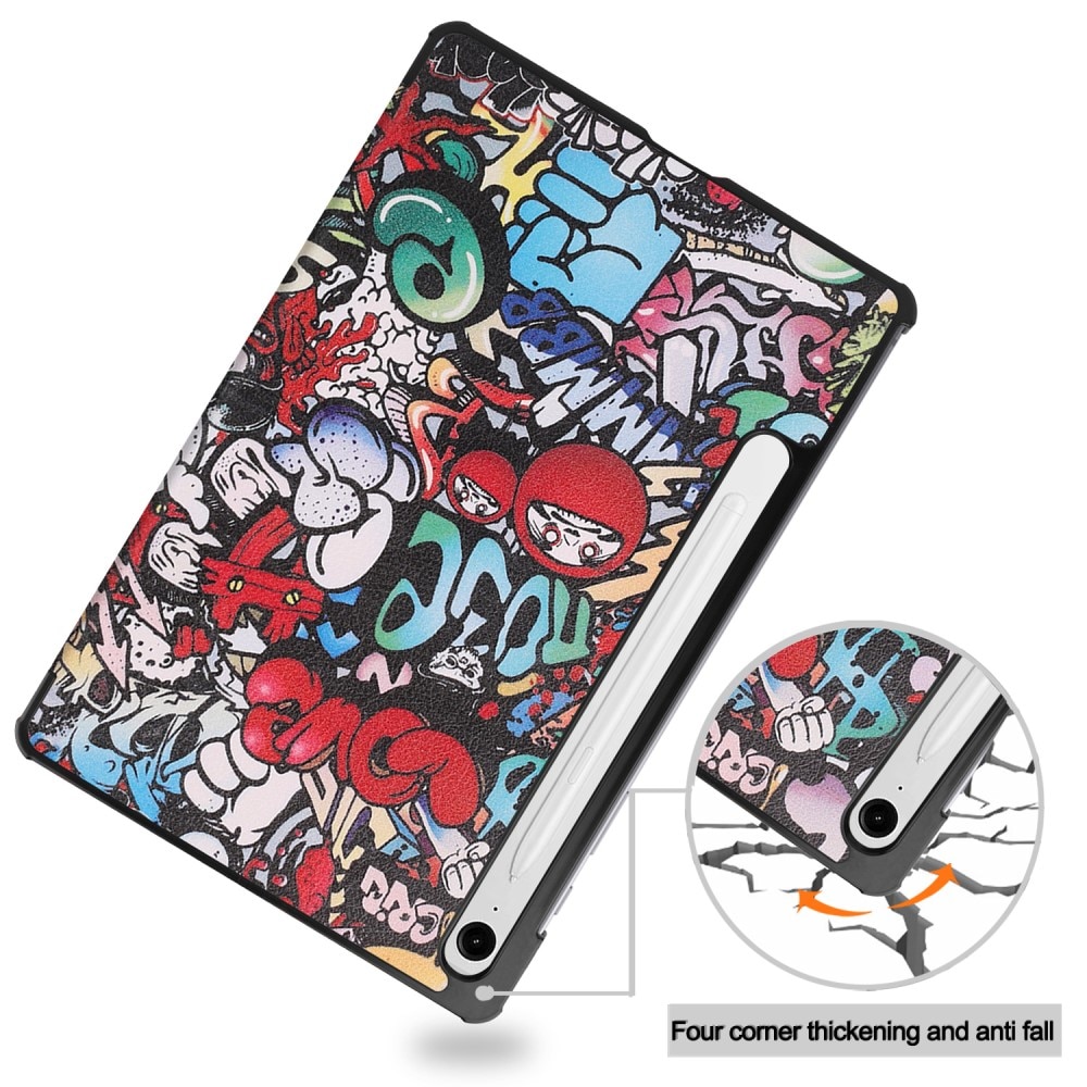 Kotelo Tri-fold Samsung Galaxy Tab S9 FE - Graffiti