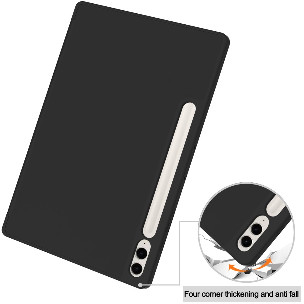 Samsung Galaxy Tab S9 FE Plus Kotelo Tri-fold Kynäpidikkeellä musta