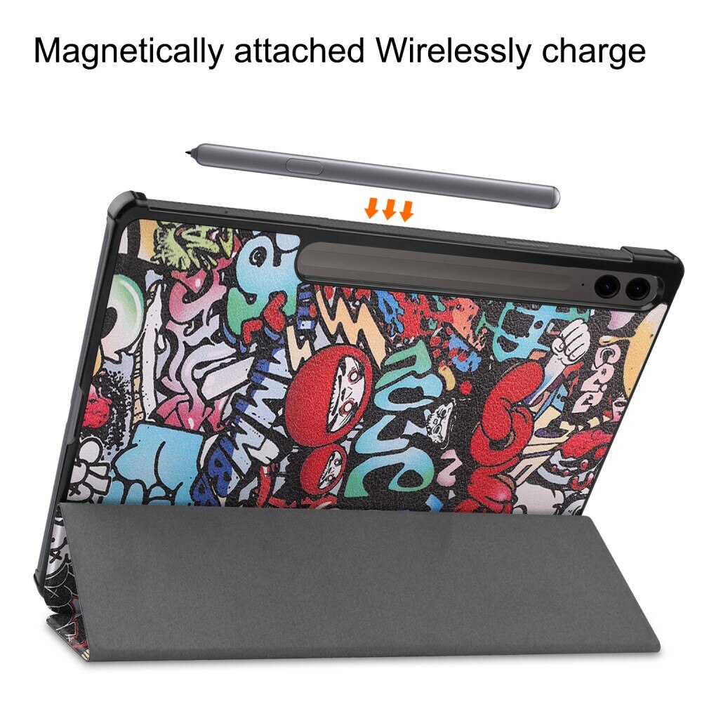 Kotelo Tri-fold Samsung Galaxy Tab S9 FE Plus - Graffiti