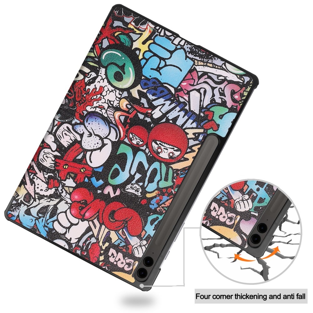 Kotelo Tri-fold Samsung Galaxy Tab S9 FE Plus - Graffiti