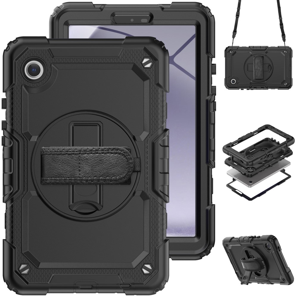 Iskunkestävä Full Protection Hybridikuori Samsung Galaxy Tab A9 musta