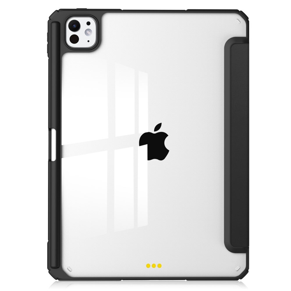 Apple iPad Pro 11 5th Gen (2024) Kotelo Tri-fold Kynäpidikkeellä Musta/läpinäkyvä