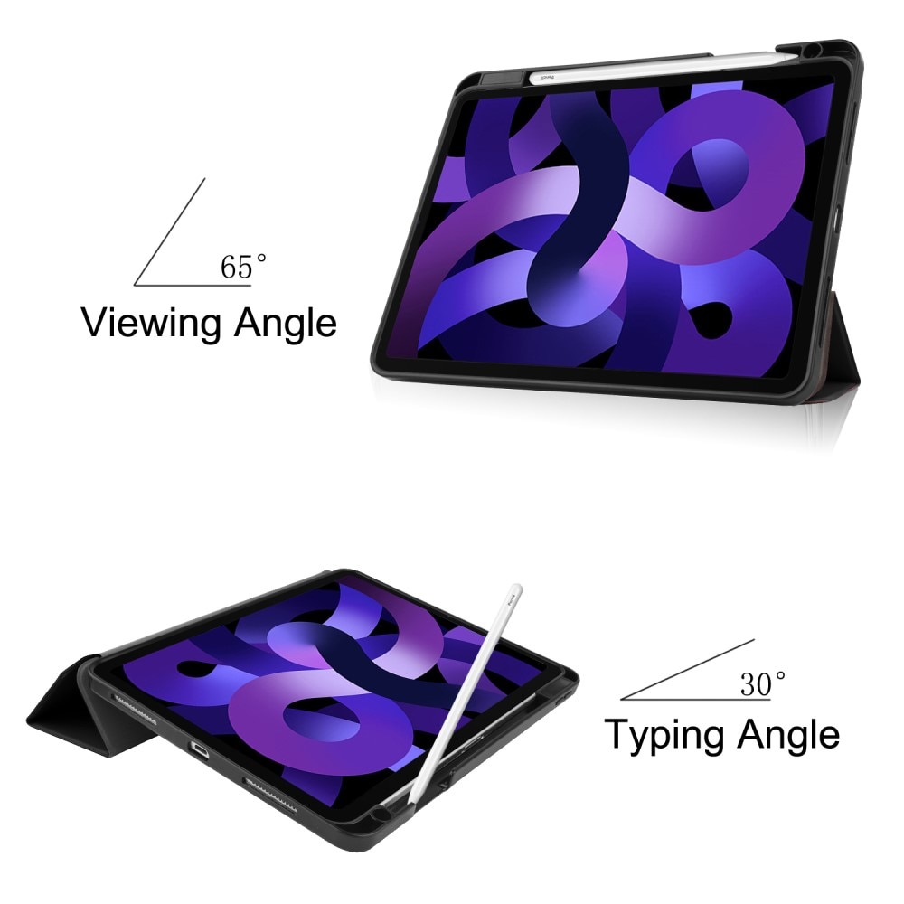 iPad Air 11 6th Gen (2024) Kotelo Tri-fold Kynäpidikkeellä musta