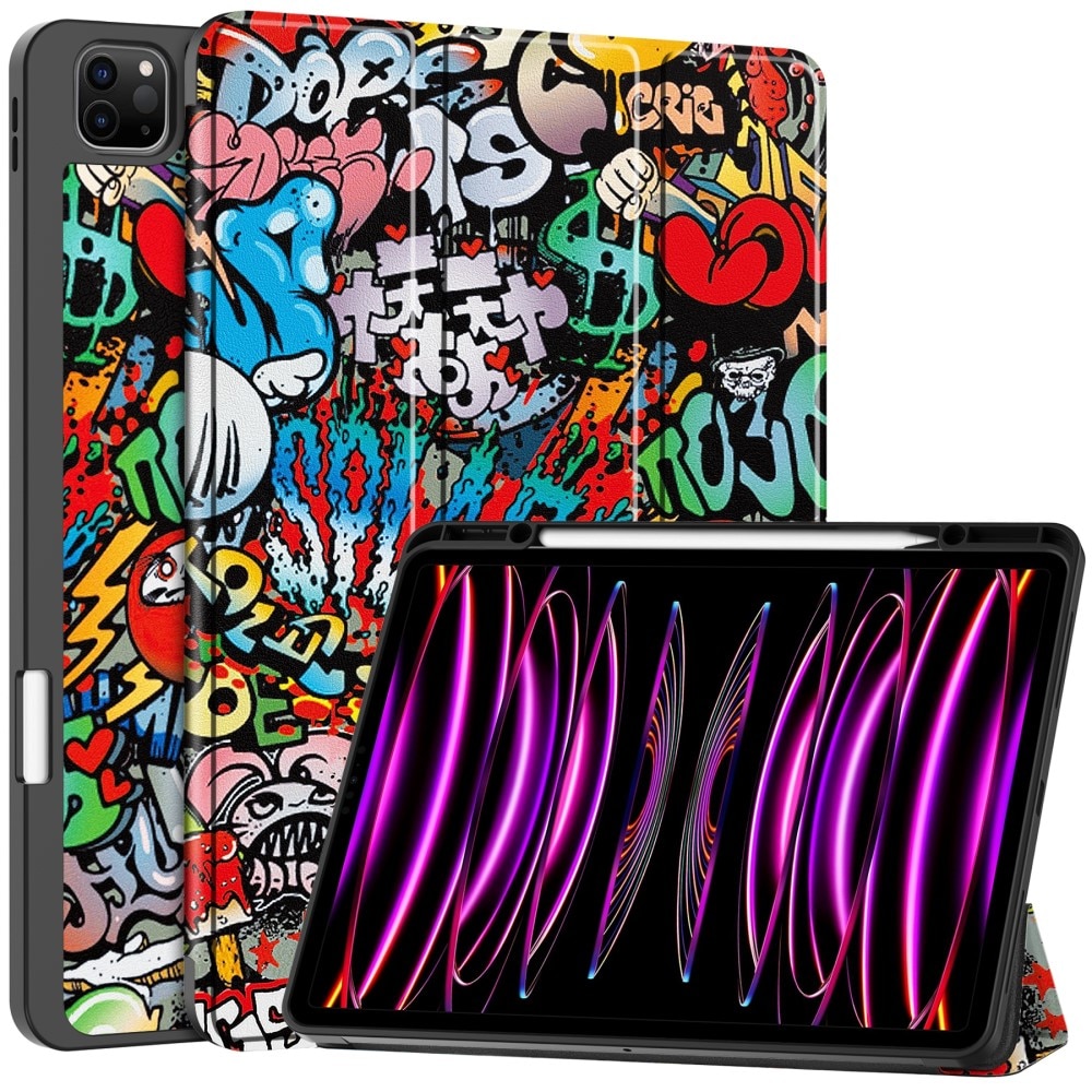 iPad Air 12.9 (2024) Kotelo Tri-fold - Graffiti