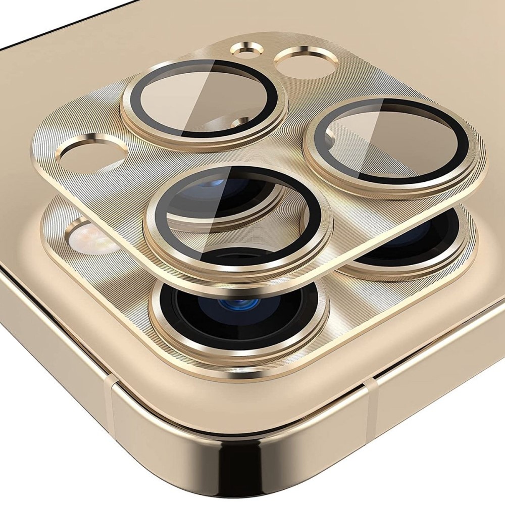 Panssarilasi Takakameroille alumiiniseos iPhone 14 Pro/14 Pro Max kulta