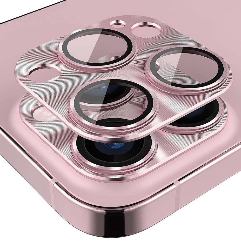Panssarilasi Takakameroille alumiiniseos iPhone 14 Pro/14 Pro Max vaaleanpunainen
