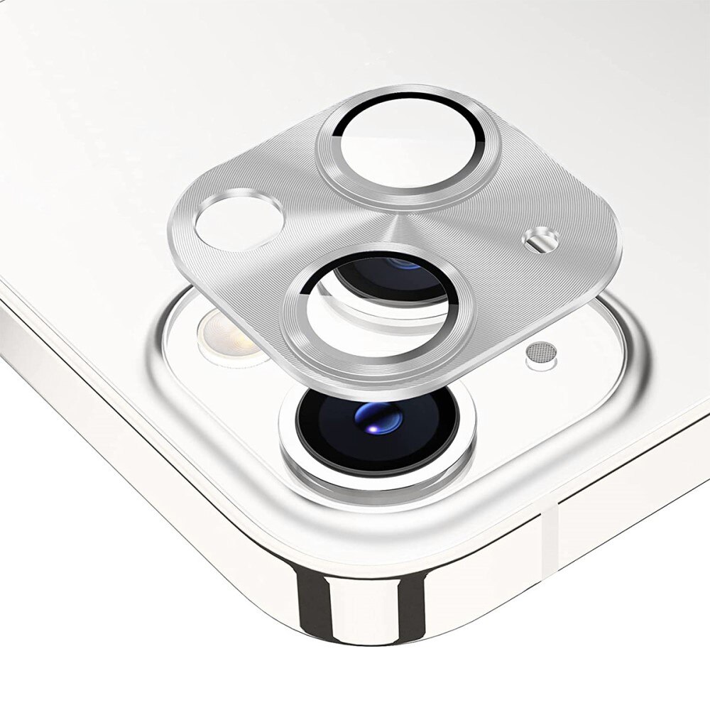 Panssarilasi Takakameroille alumiiniseos iPhone 14/14 Plus hopea