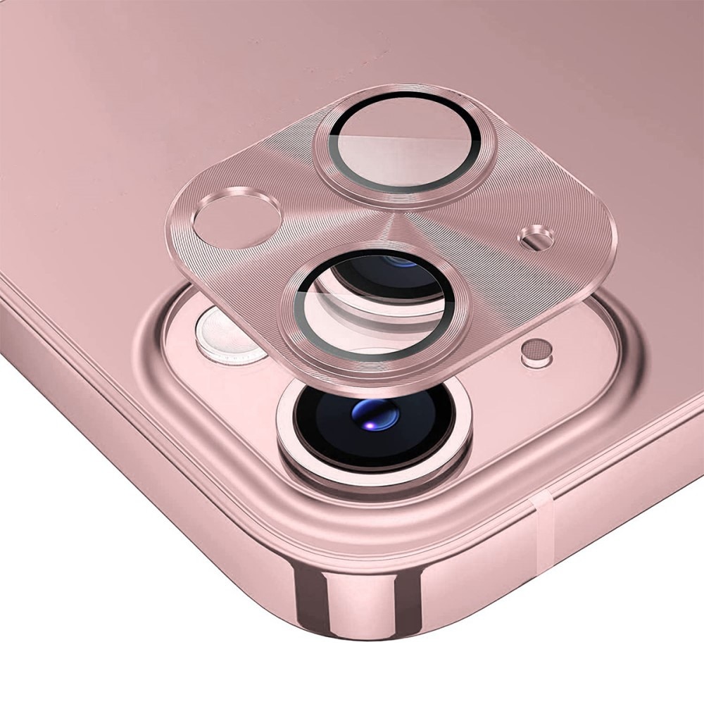 Panssarilasi Takakameroille alumiiniseos iPhone 14/14 Plus vaaleanpunainen