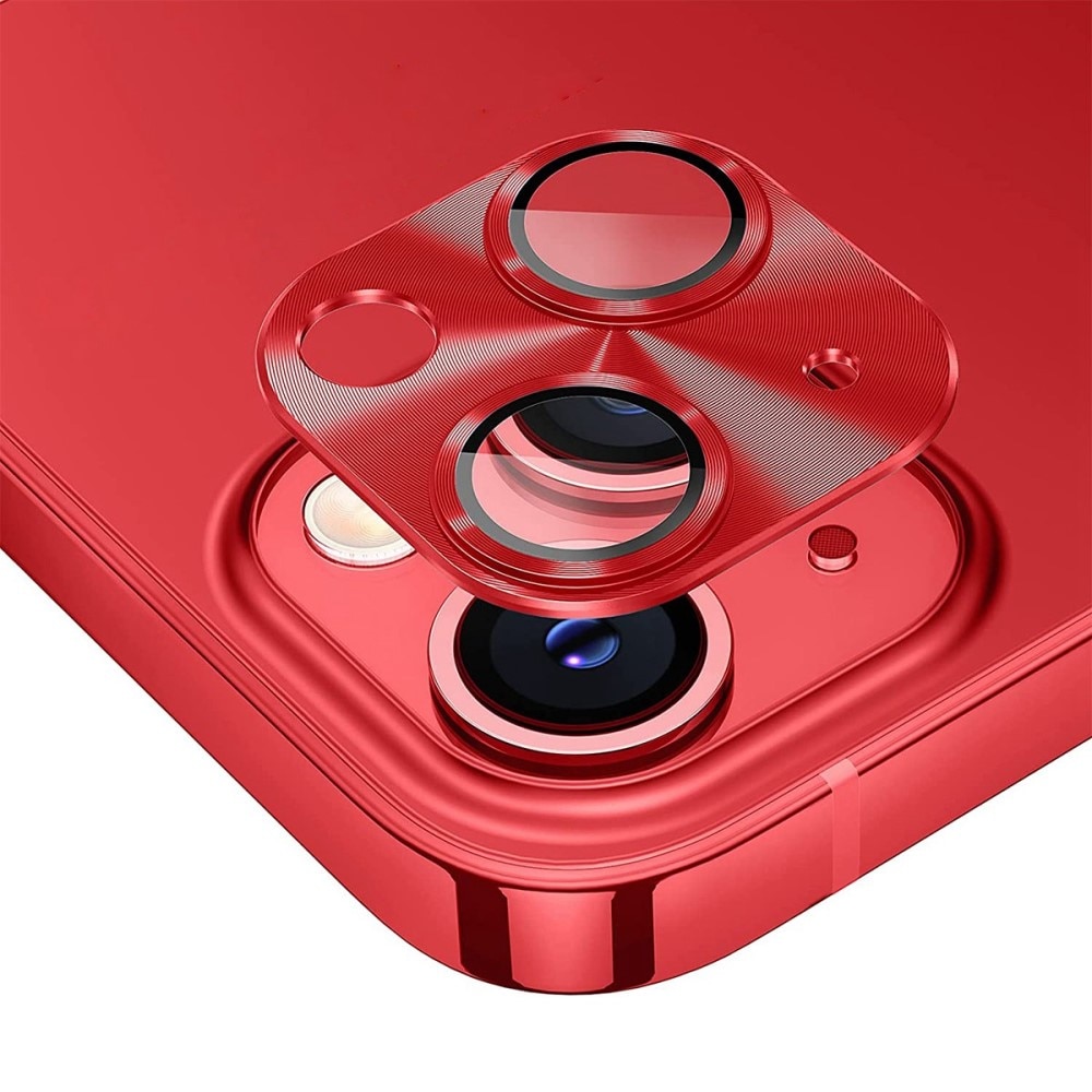 Panssarilasi Takakameroille alumiiniseos iPhone 14/14 Plus punainen