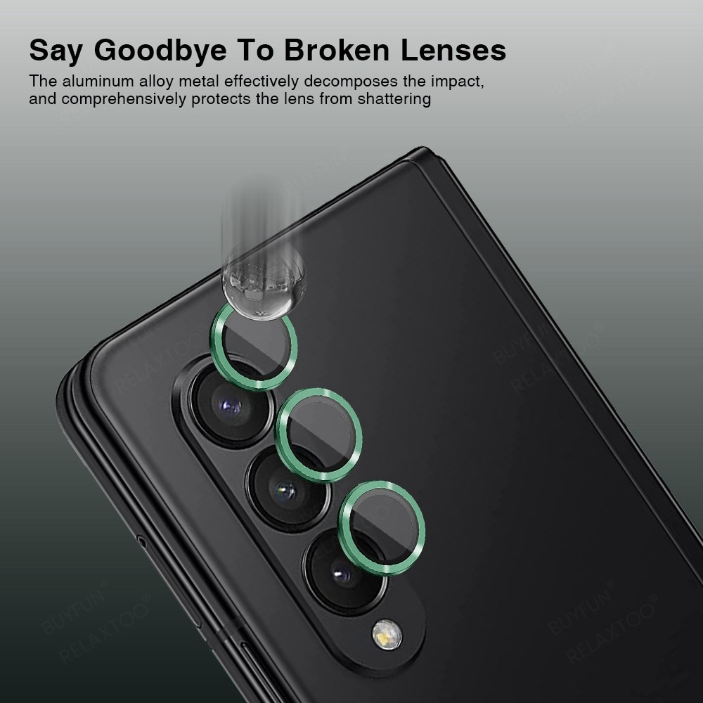 Panssarilasi Kameran Linssinsuojus alumiiniseos Galaxy Z Fold 4 vihreä