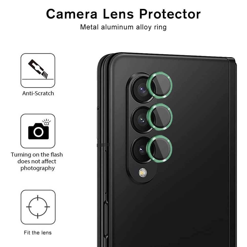 Panssarilasi Kameran Linssinsuojus alumiiniseos Galaxy Z Fold 4 musta