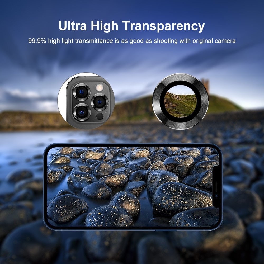 Panssarilasi Kameran Linssinsuojus alumiiniseos iPhone 14 Pro Max harmaa