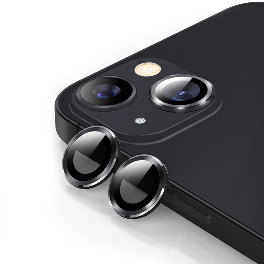 Panssarilasi Kameran Linssinsuojus alumiiniseos iPhone 14 musta
