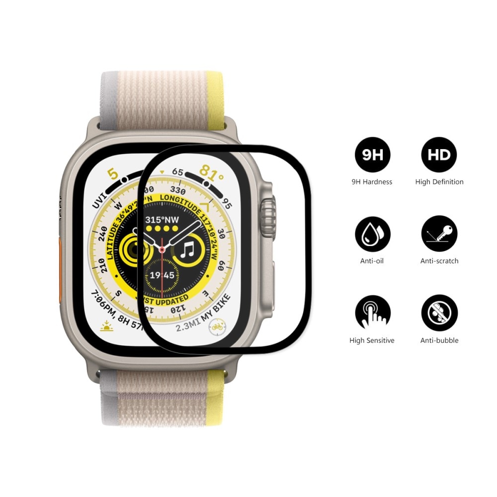 Koko Näytön Panssarilasi Apple Watch Ultra 49mm musta