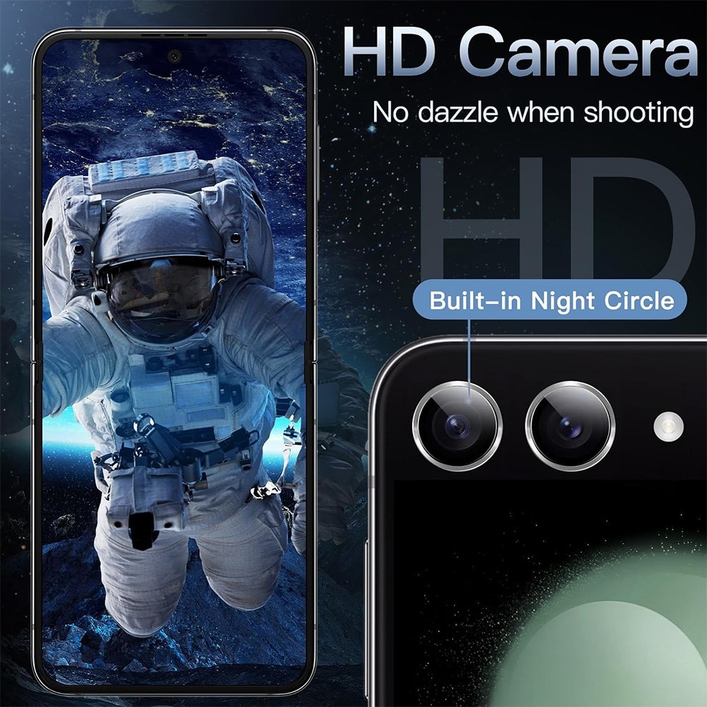 Panssarilasi Kameran Linssinsuojus alumiiniseos Samsung Galaxy Z Flip 7 Hopea