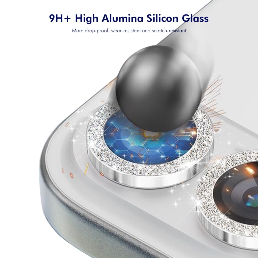 Glitter Linssinsuojus lasi+alumiiniseos Samsung Galaxy Z Flip 7 Hopea