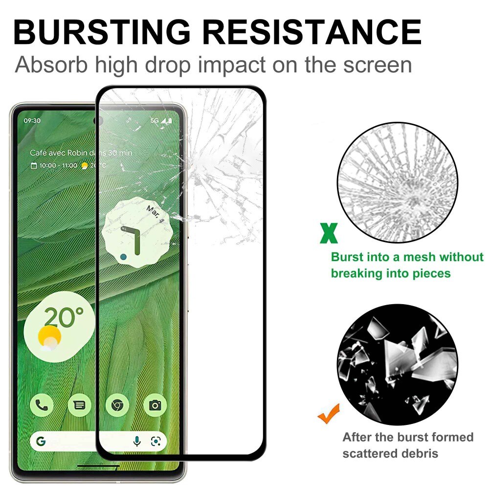 Koko Näytön Panssarilasi Google Pixel 7 musta