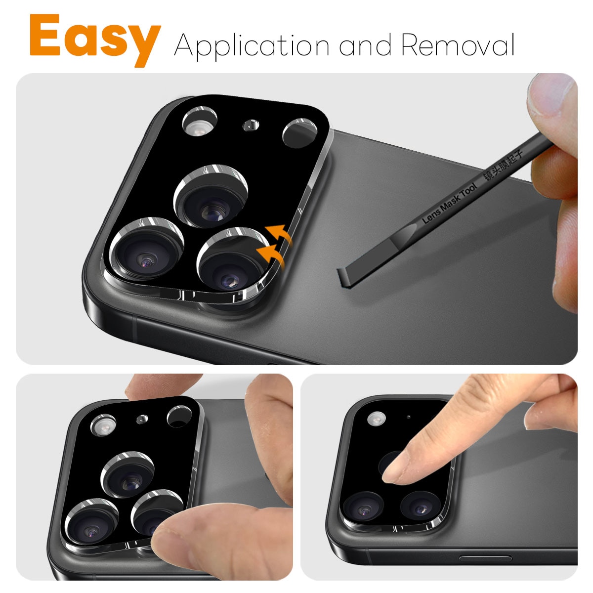 Panssarilasi Takakameroille iPhone 17 Pro Max (2-pack) Musta