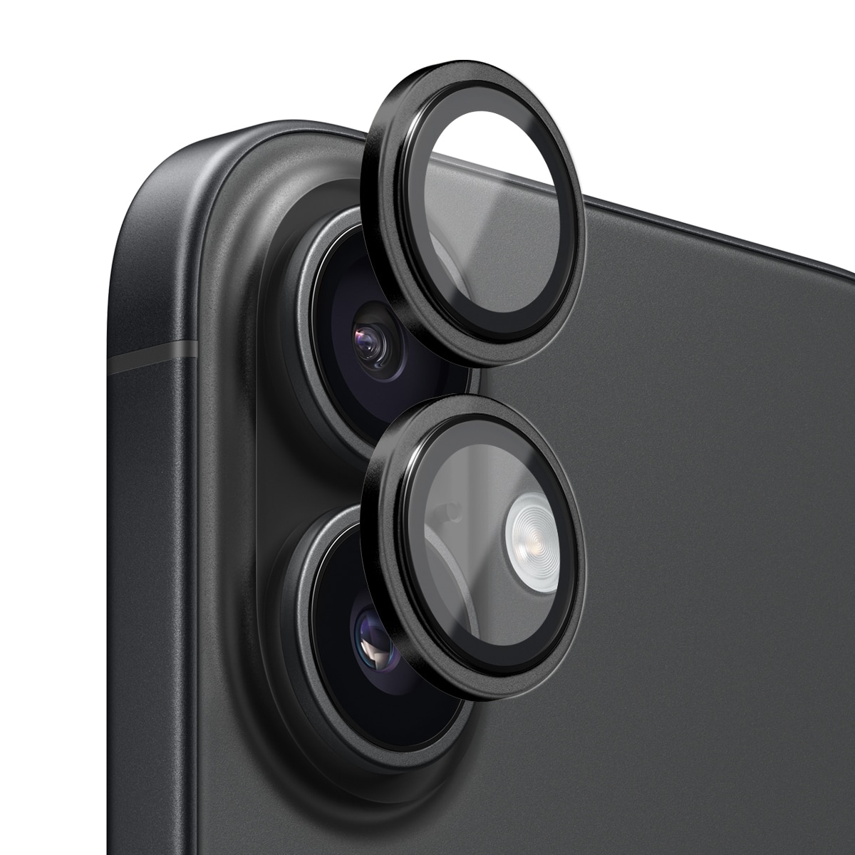 Panssarilasi Kameran Linssinsuojus alumiiniseos iPhone 17 Musta