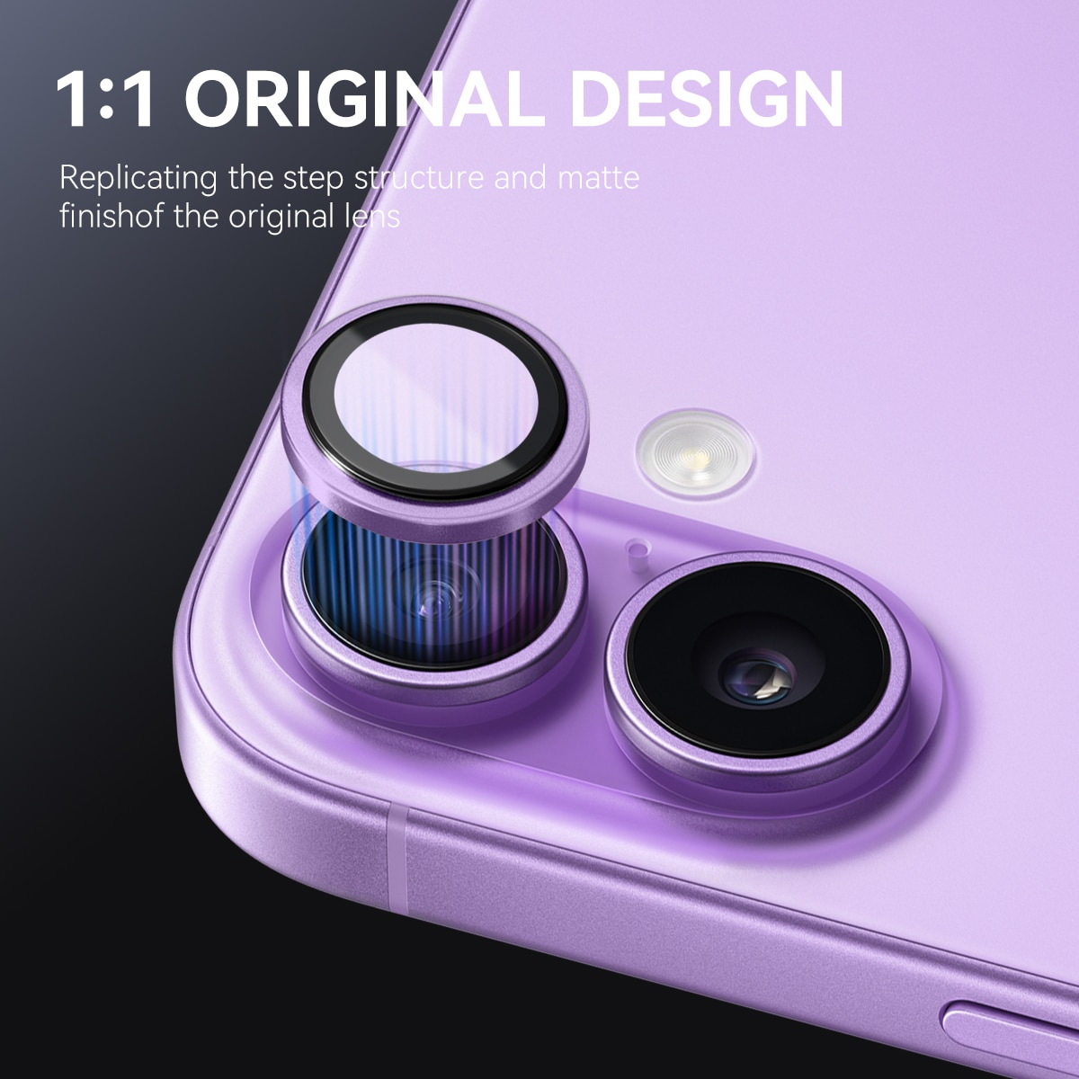 Panssarilasi Kameran Linssinsuojus alumiiniseos iPhone 17 Liila