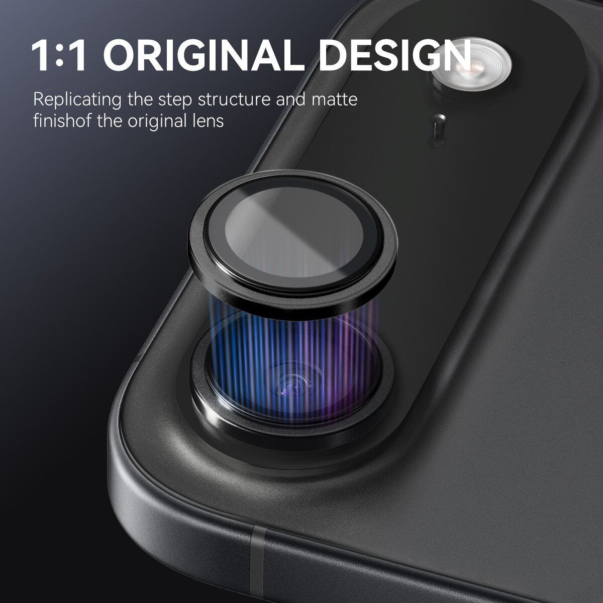 Panssarilasi Kameran Linssinsuojus alumiiniseos iPhone 17 Air Musta