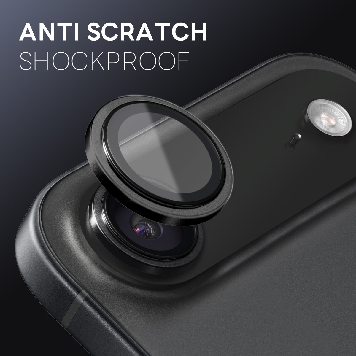 Panssarilasi Kameran Linssinsuojus alumiiniseos iPhone 17 Air Musta