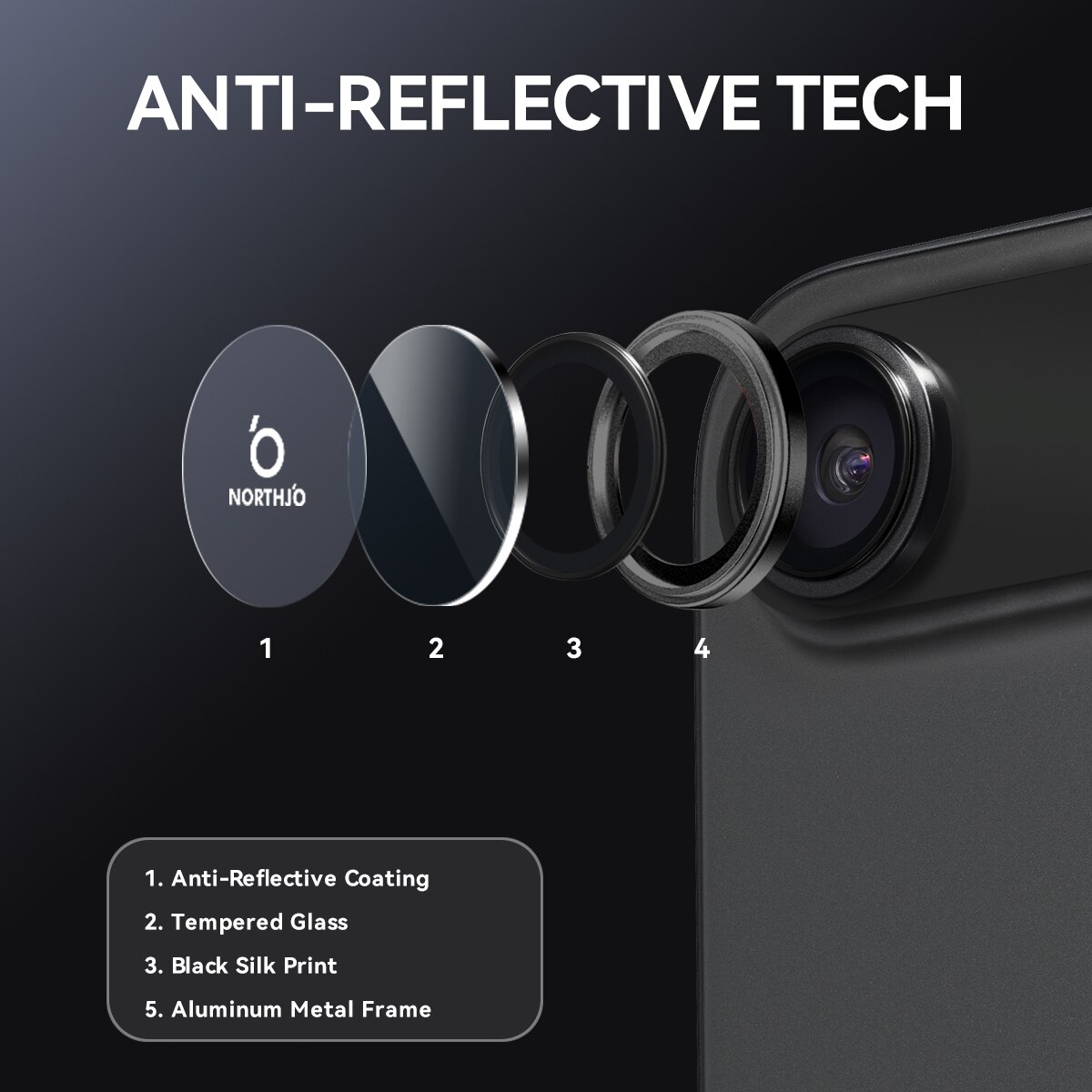 Panssarilasi Kameran Linssinsuojus alumiiniseos iPhone 17 Air Musta