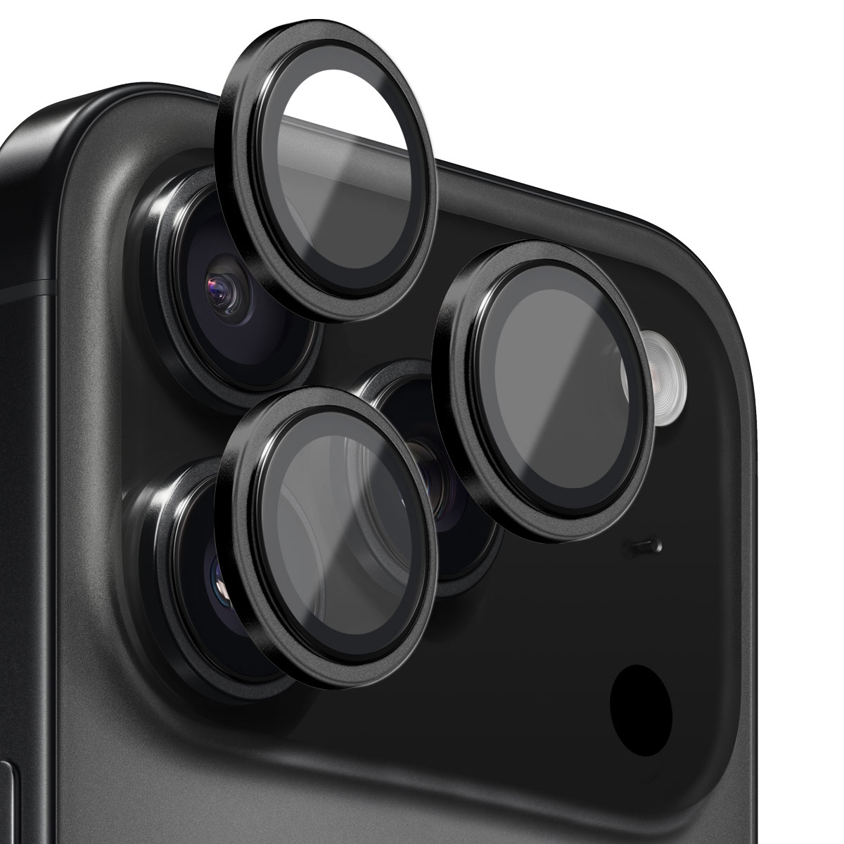 Panssarilasi Kameran Linssinsuojus alumiiniseos iPhone 17 Pro Musta
