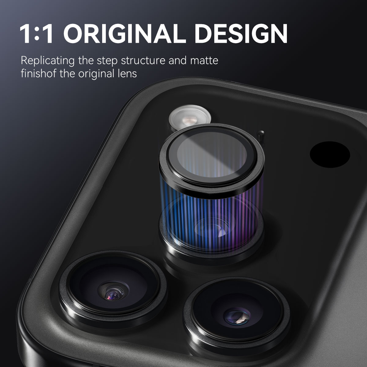 Panssarilasi Kameran Linssinsuojus alumiiniseos iPhone 17 Pro Musta