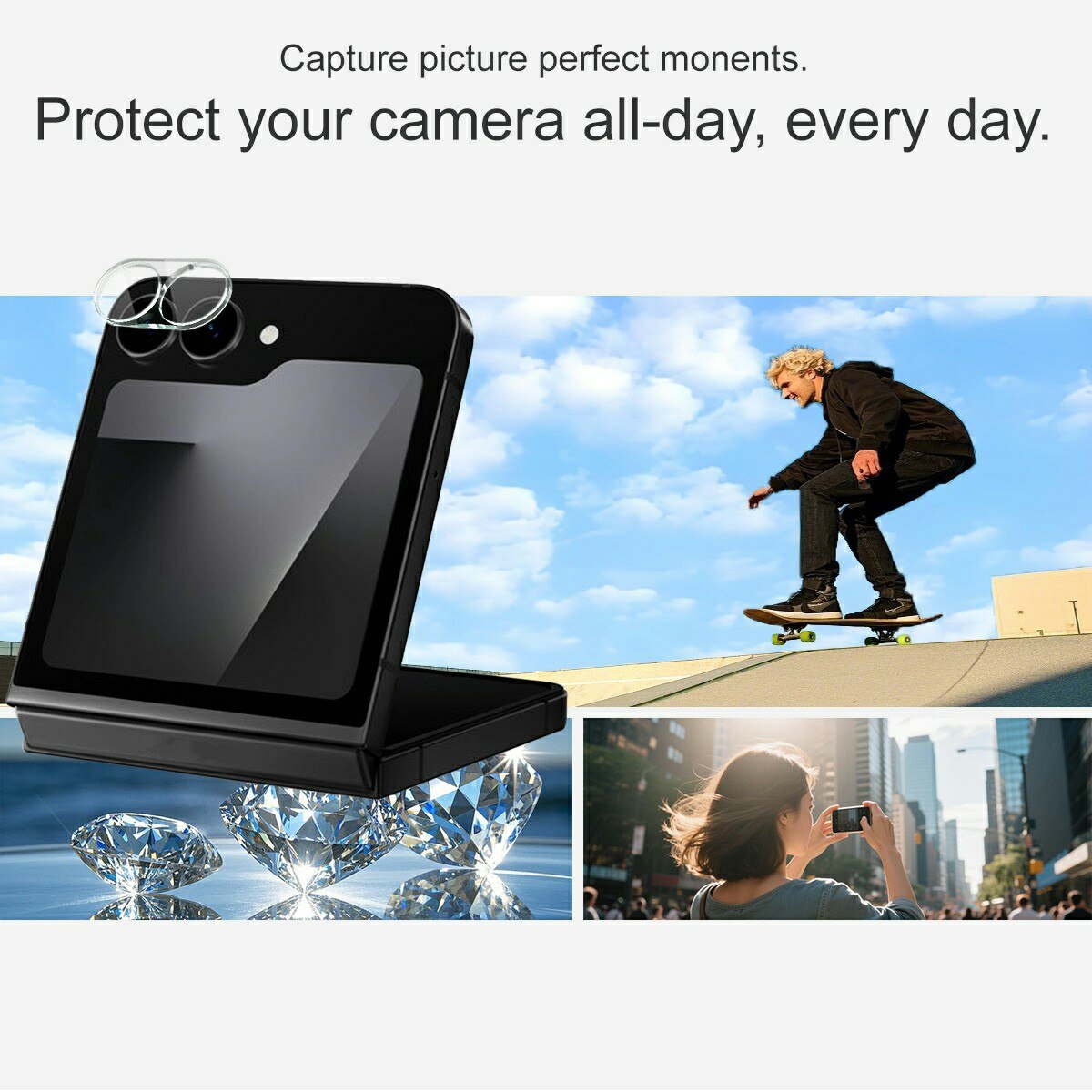 Panssarilasi Kameran Linssinsuoja Samsung Galaxy Z Flip 7 FE Kirkas