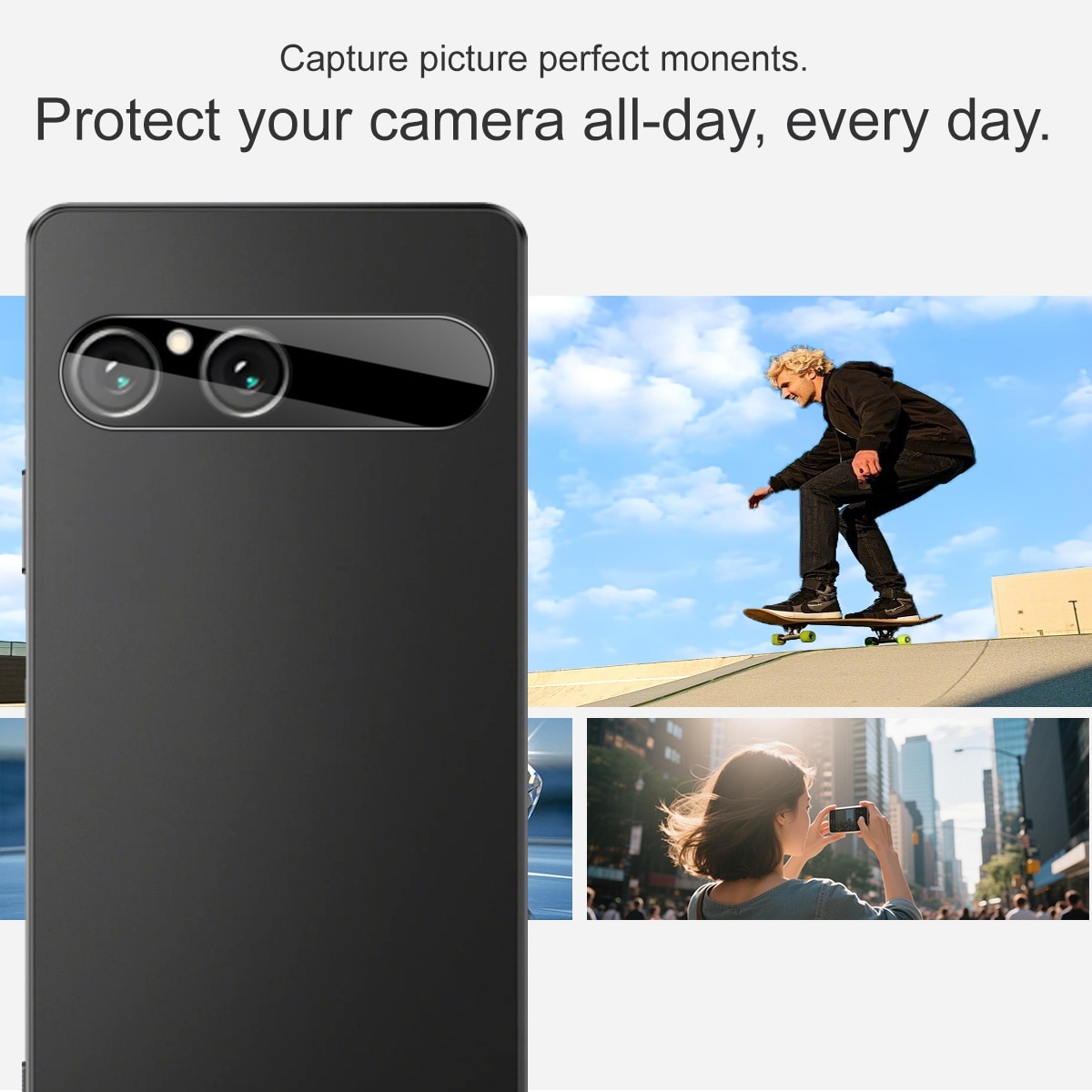 Panssarilasi Kameran Linssinsuoja Sony Xperia 10 VII Musta