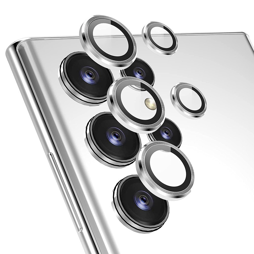 Panssarilasi Kameran Linssinsuojus alumiiniseos Samsung Galaxy S23 Ultra hopea