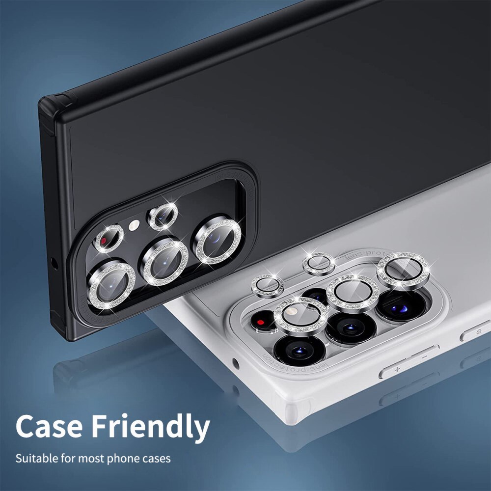 Glitter Linssinsuojus lasi+alumiiniseos Samsung Galaxy S23 Ultra kulta