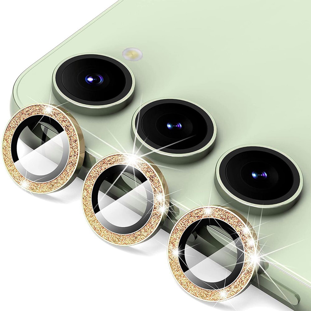 Glitter Linssinsuojus lasi+alumiiniseos Samsung Galaxy S23/S23 Plus kulta