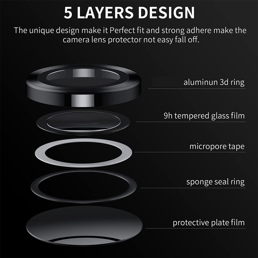 Panssarilasi Kameran Linssinsuojus alumiiniseos Samsung Galaxy Z Flip 4 musta
