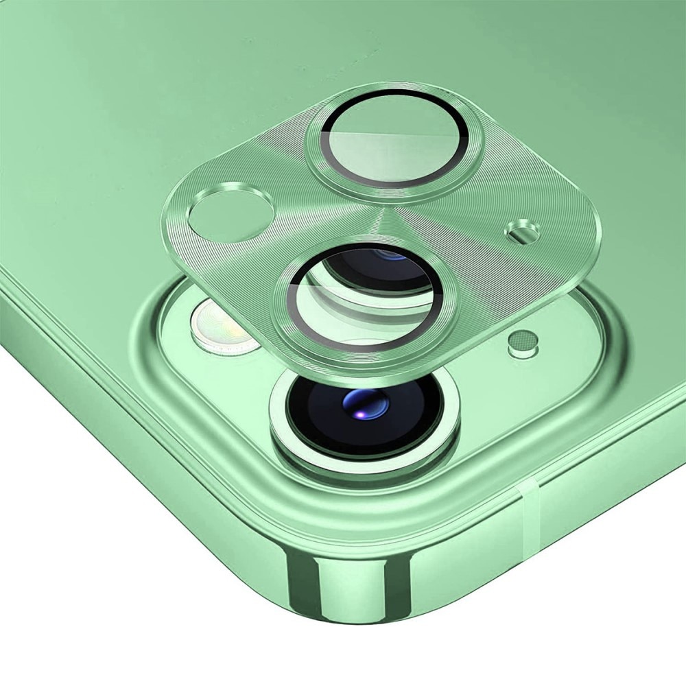 Panssarilasi Takakameroille alumiiniseos iPhone 15 vihreä