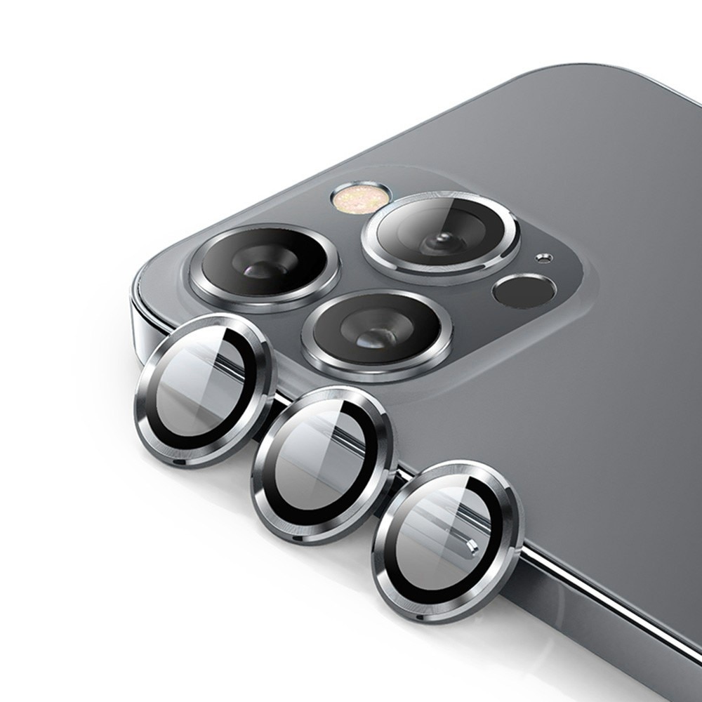 Panssarilasi Kameran Linssinsuojus alumiiniseos iPhone 15 Pro harmaa