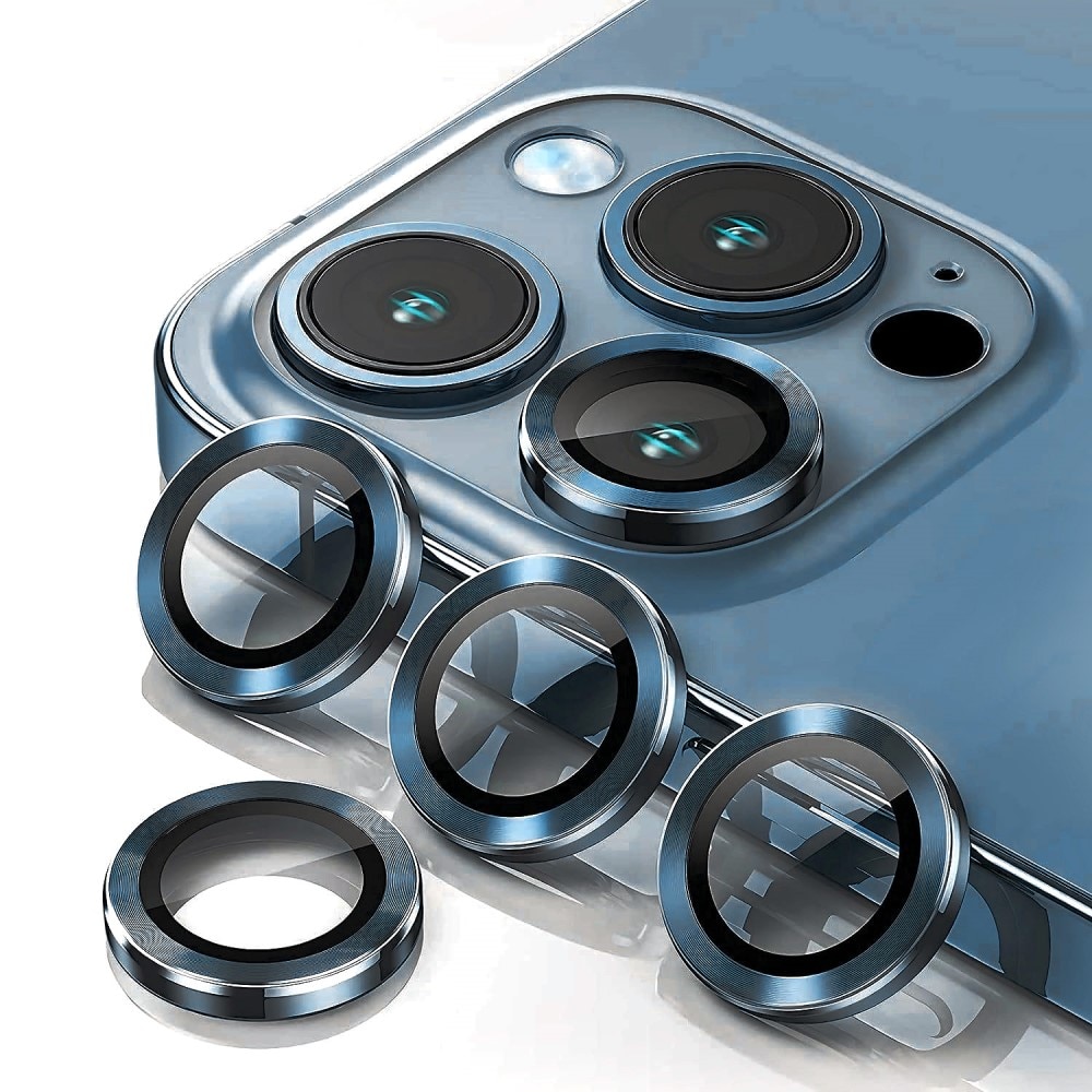 Panssarilasi Kameran Linssinsuojus alumiiniseos iPhone 15 Pro sininen