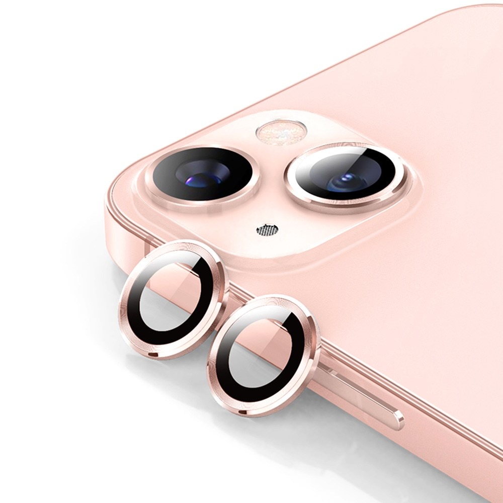 Panssarilasi Kameran Linssinsuojus alumiiniseos iPhone 15 Plus vaaleanpunainen
