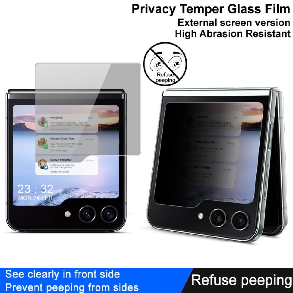 Privacy Ulkoinen Näytön Panssarilasi Samsung Galaxy Z Flip 5